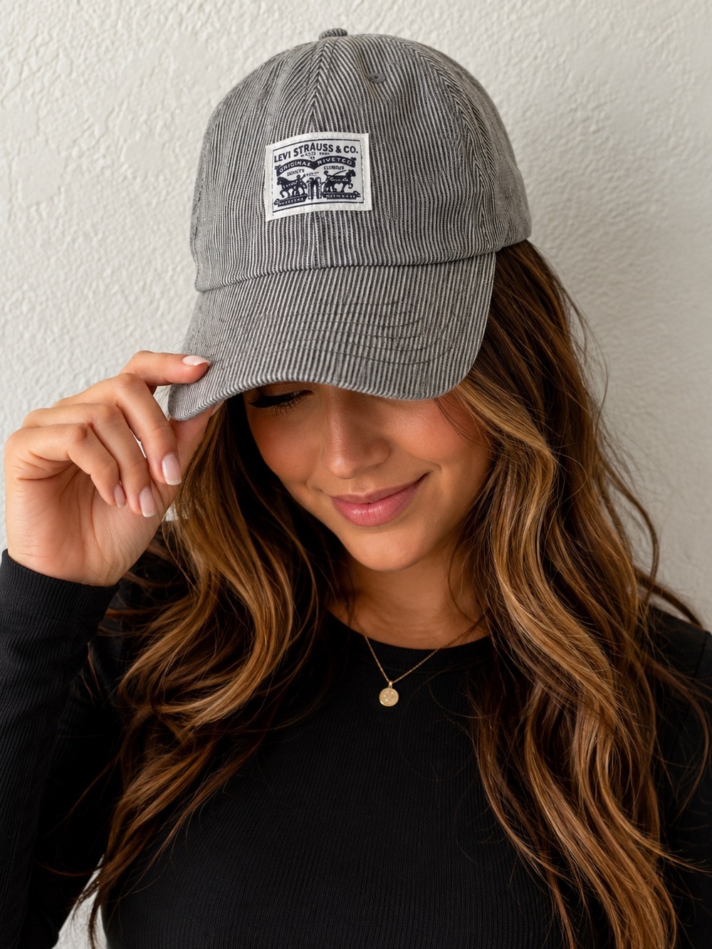 Levi's Grey Baseball Hat with Front Patch adjustable